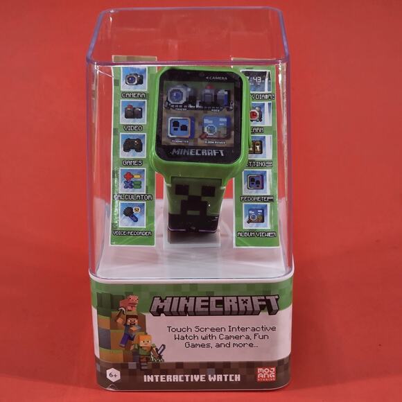 Accutime Minecraft Kids Green Educational Learning Touchscreen Smart Watch To... - Picture 1 of 9